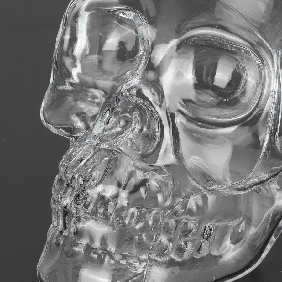 Skull Shape Glass Wine Bottle Transparent Whisky Bottle Container for Bar KTV Supplies350ml
