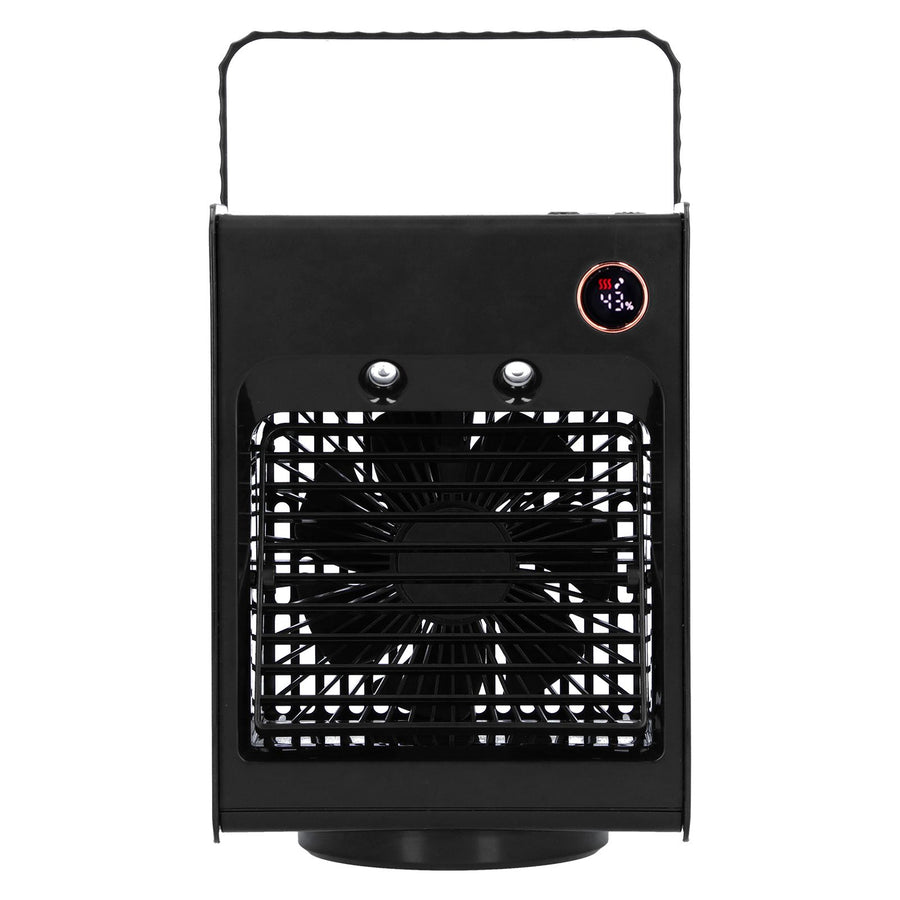 2 in 1 Oscillating Spray Humidification Fan with Light USB Charging Desktop Air Cooler Fan for HomeBlack