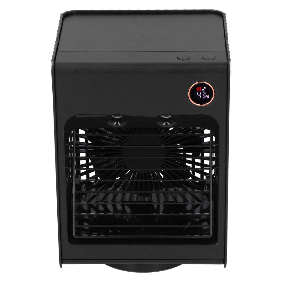 2 in 1 Oscillating Spray Humidification Fan with Light USB Charging Desktop Air Cooler Fan for HomeBlack