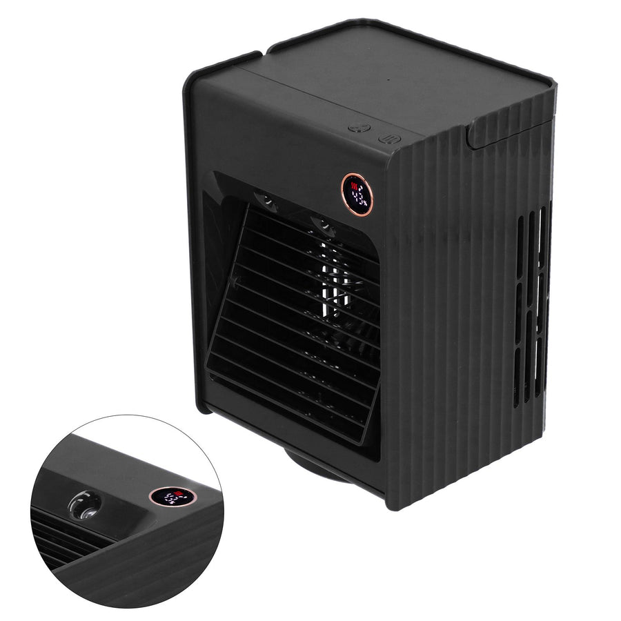 2 in 1 Oscillating Spray Humidification Fan with Light USB Charging Desktop Air Cooler Fan for HomeBlack