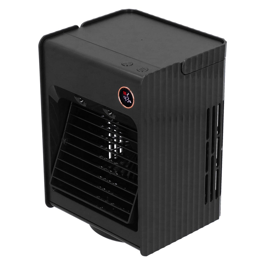 2 in 1 Oscillating Spray Humidification Fan with Light USB Charging Desktop Air Cooler Fan for HomeBlack
