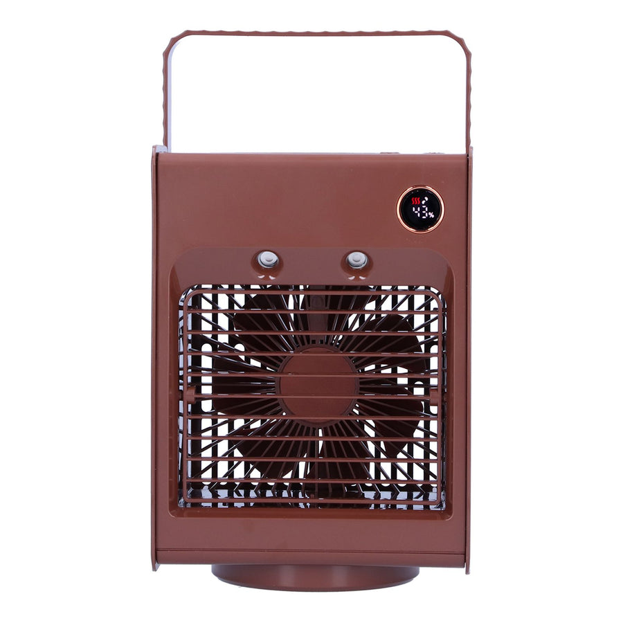 2 in 1 Oscillating Spray Humidification Fan with Light USB Charging Desktop Air Cooler Fan for Home(Café )