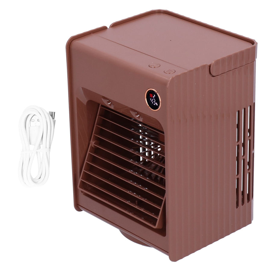 2 in 1 Oscillating Spray Humidification Fan with Light USB Charging Desktop Air Cooler Fan for Home(Café )