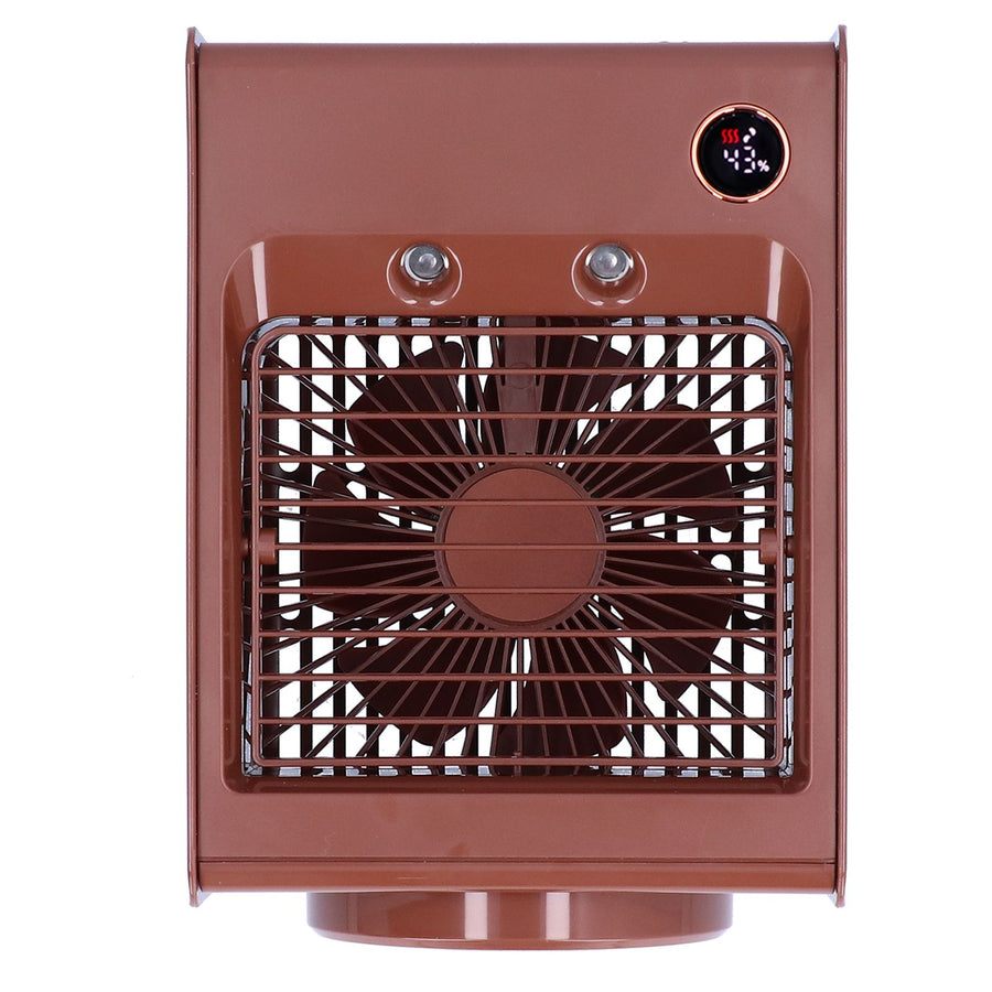 2 in 1 Oscillating Spray Humidification Fan with Light USB Charging Desktop Air Cooler Fan for Home(Café )