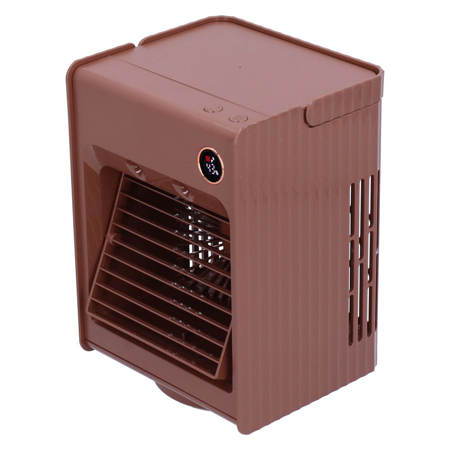 2 in 1 Oscillating Spray Humidification Fan with Light USB Charging Desktop Air Cooler Fan for Home(Café )