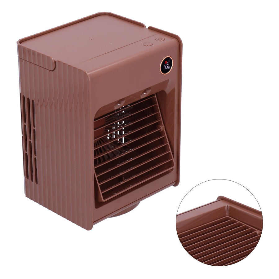 2 in 1 Oscillating Spray Humidification Fan with Light USB Charging Desktop Air Cooler Fan for Home(Café )