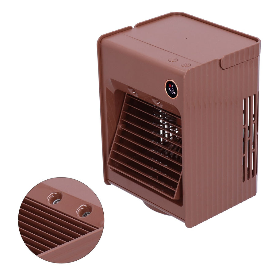 2 in 1 Oscillating Spray Humidification Fan with Light USB Charging Desktop Air Cooler Fan for Home(Café )