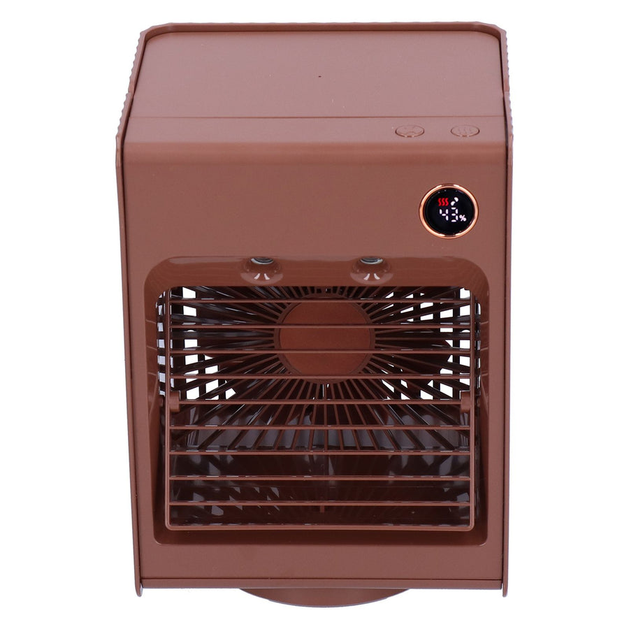 2 in 1 Oscillating Spray Humidification Fan with Light USB Charging Desktop Air Cooler Fan for Home(Café )