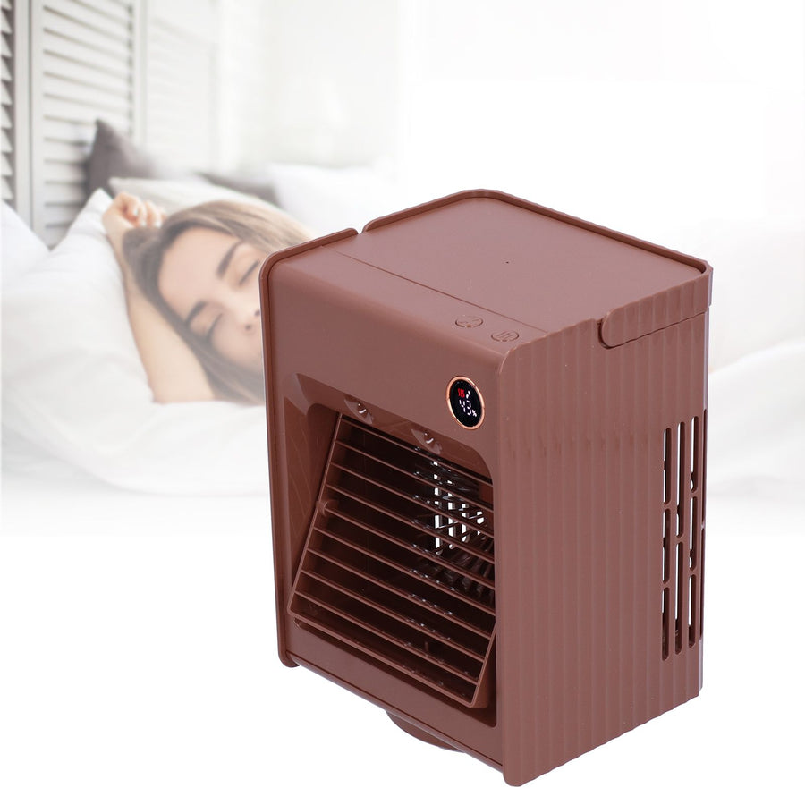 2 in 1 Oscillating Spray Humidification Fan with Light USB Charging Desktop Air Cooler Fan for Home(Café )