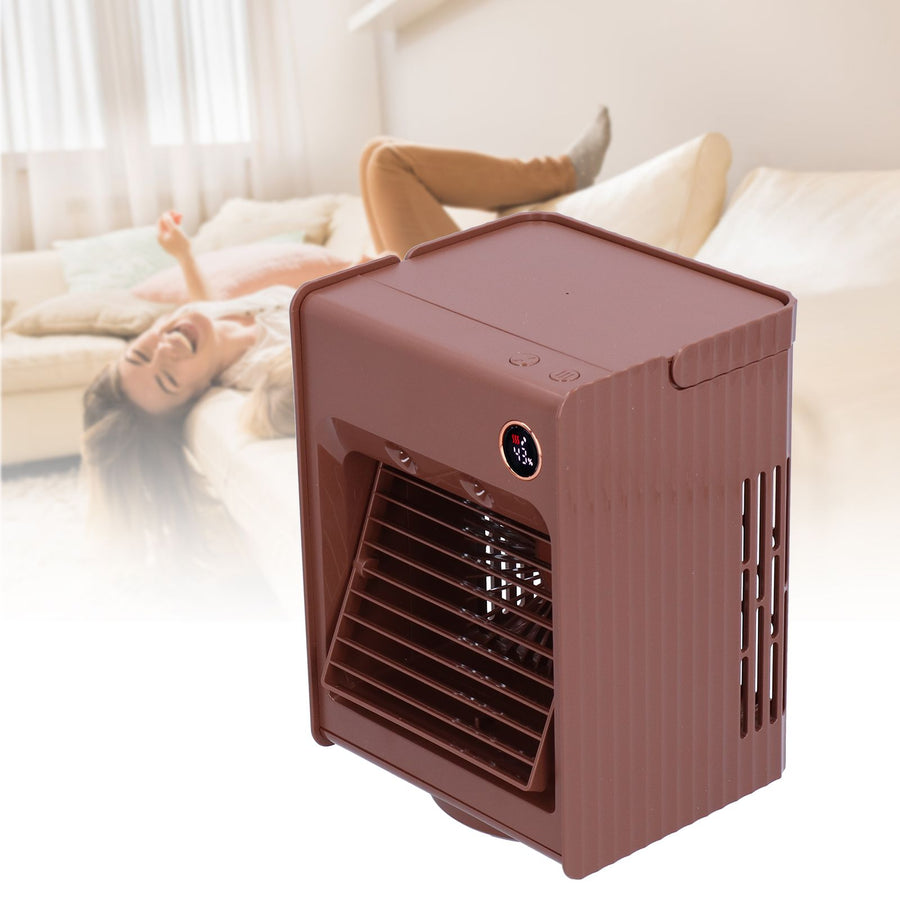 2 in 1 Oscillating Spray Humidification Fan with Light USB Charging Desktop Air Cooler Fan for Home(Café )