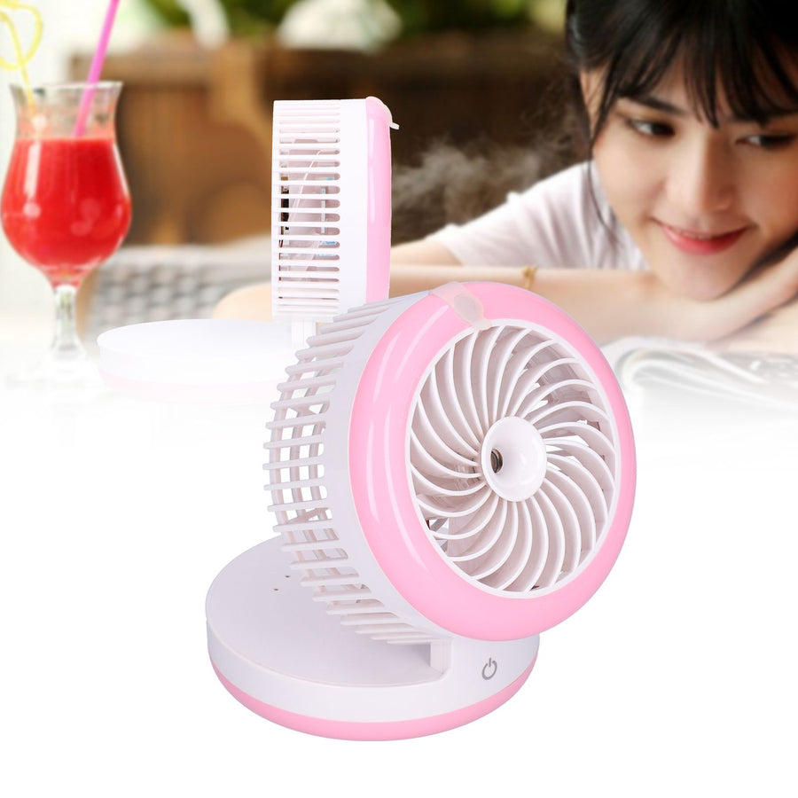 Desktop Humidifying Electric Fan Foldable Water Spray Mist Fan USB Charging for Home Office