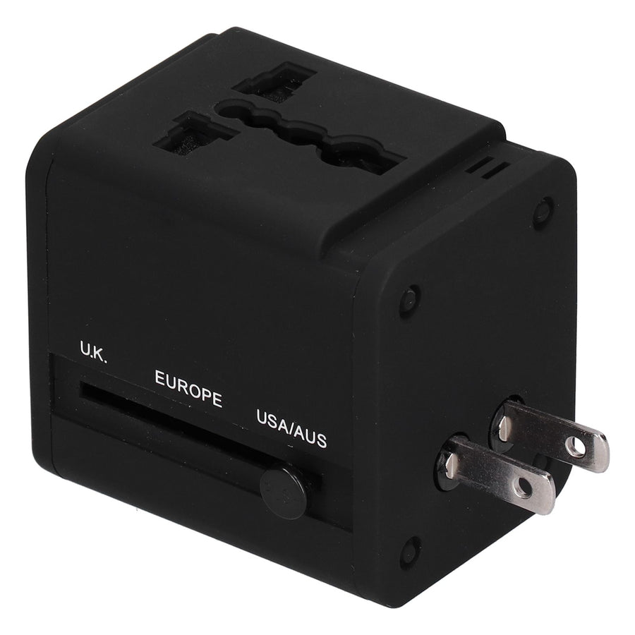 Worldwide Travel Adapter Intelligent Power Converter Plug CN USB Port Black