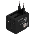 Worldwide Travel Adapter Intelligent Power Converter Plug CN USB Port Black