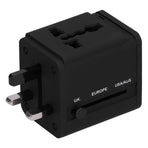 Worldwide Travel Adapter Intelligent Power Converter Plug CN USB Port Black