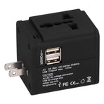 Worldwide Travel Adapter Intelligent Power Converter Plug CN USB Port Black