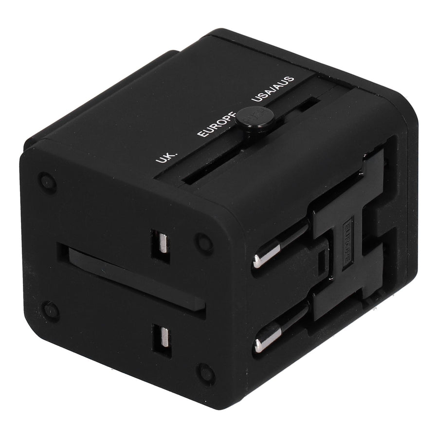 Worldwide Travel Adapter Intelligent Power Converter Plug CN USB Port Black