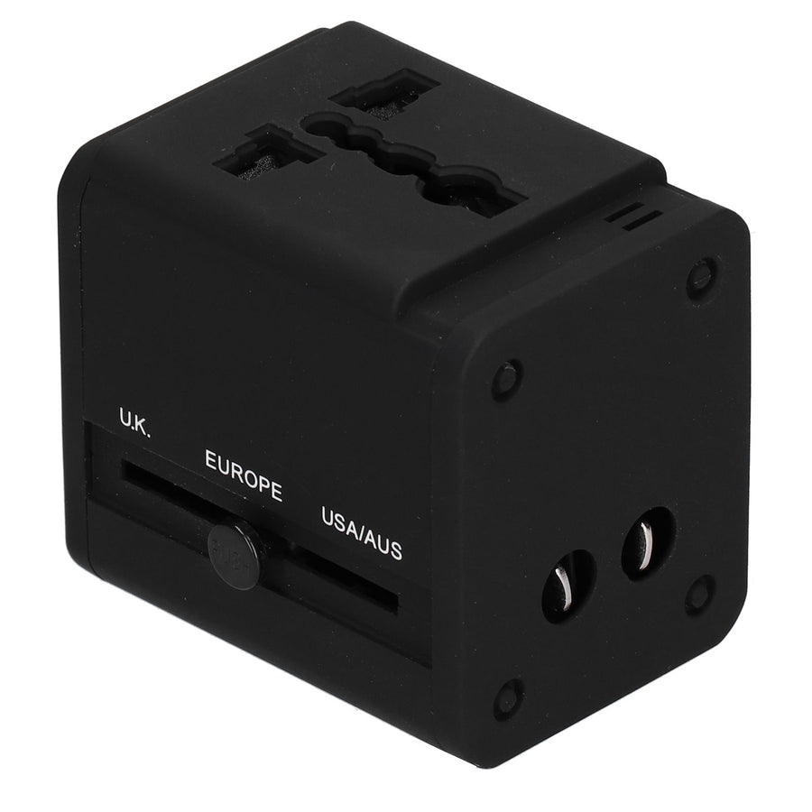 Worldwide Travel Adapter Intelligent Power Converter Plug CN USB Port Black