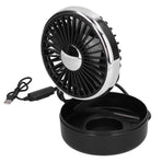 Car Fan 360° Rotatable Singlehead Electric Fan Three Speed Electric Fan with USB Powered Black Silver
