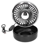 Car Fan 360° Rotatable Singlehead Electric Fan Three Speed Electric Fan with USB Powered Black Silver