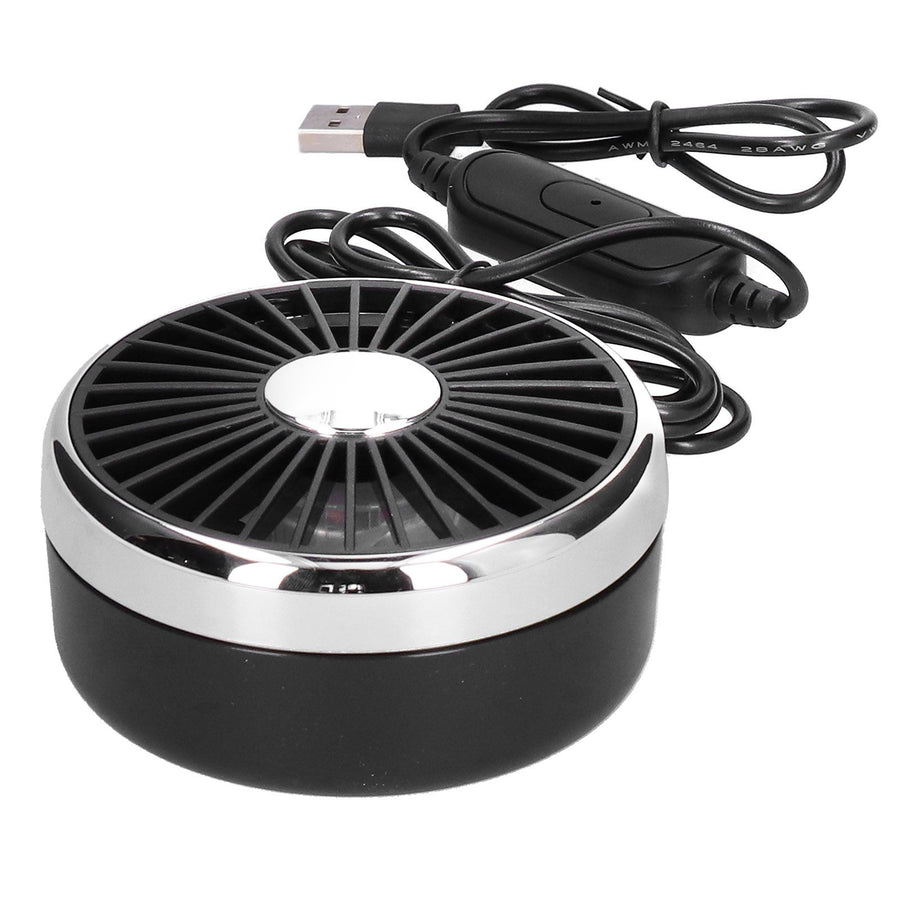 Car Fan 360° Rotatable Singlehead Electric Fan Three Speed Electric Fan with USB Powered Black Silver