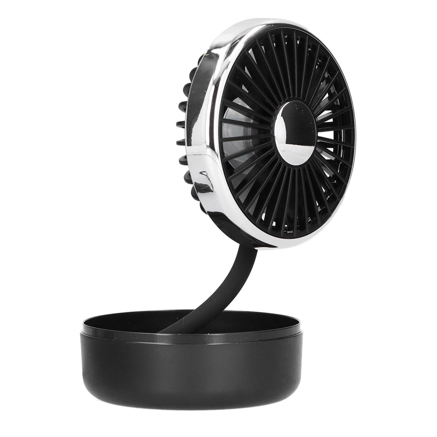 Car Fan 360° Rotatable Singlehead Electric Fan Three Speed Electric Fan with USB Powered Black Silver