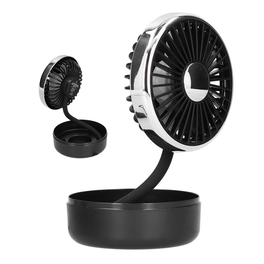 Car Fan 360° Rotatable Singlehead Electric Fan Three Speed Electric Fan with USB Powered Black Silver