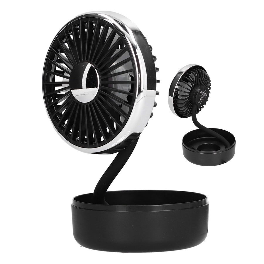 Car Fan 360° Rotatable Singlehead Electric Fan Three Speed Electric Fan with USB Powered Black Silver