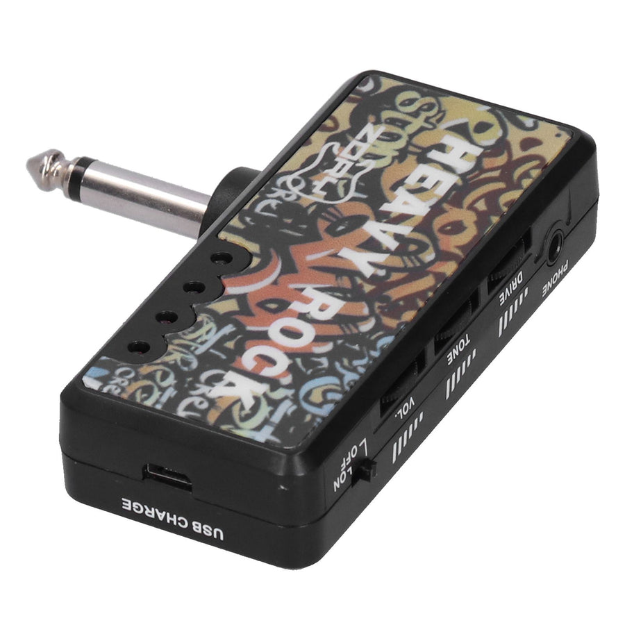 Electric Guitar Bass Headphone Amplifier with Audio Cable Adapter USB Charging Guitar Accessories
