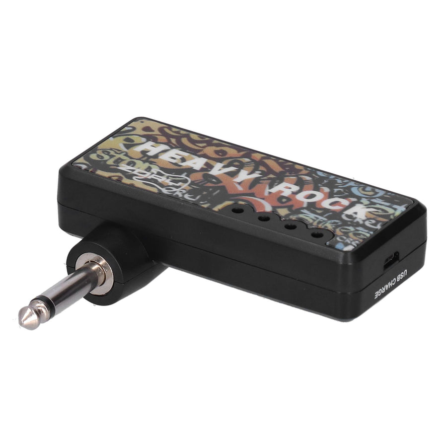 Electric Guitar Bass Headphone Amplifier with Audio Cable Adapter USB Charging Guitar Accessories
