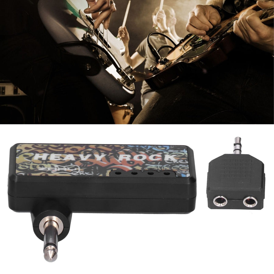 Electric Guitar Bass Headphone Amplifier with Audio Cable Adapter USB Charging Guitar Accessories