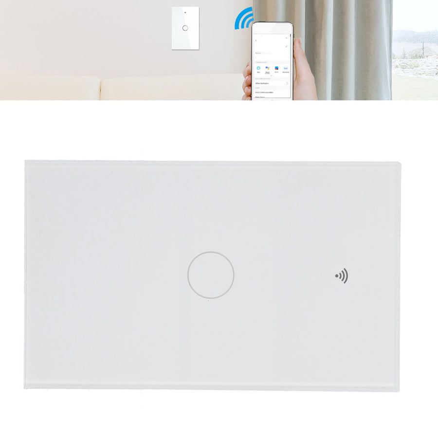 Remote Control Switch 1 Way Glass Voice Control NonCapacitance Touch Switch for Tuya Wide Voltage 100240V