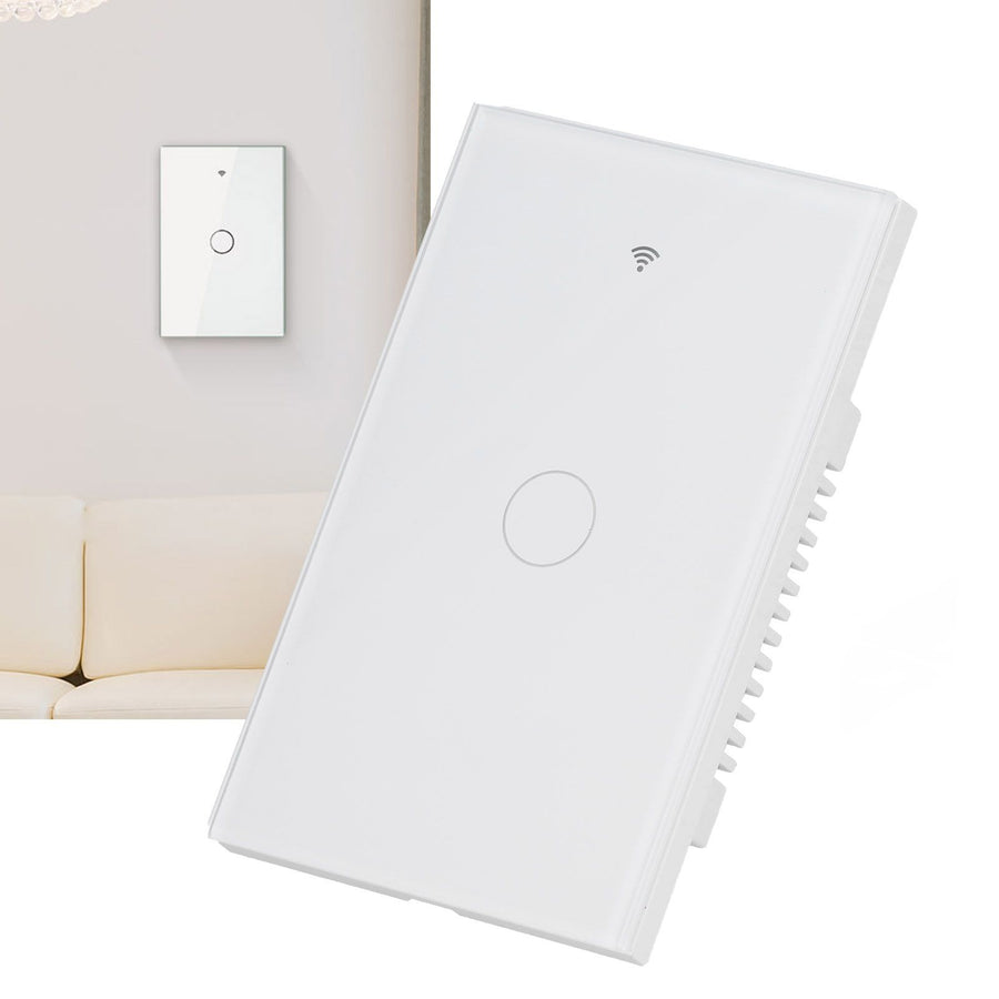 Remote Control Switch 1 Way Glass Voice Control NonCapacitance Touch Switch for Tuya Wide Voltage 100240V