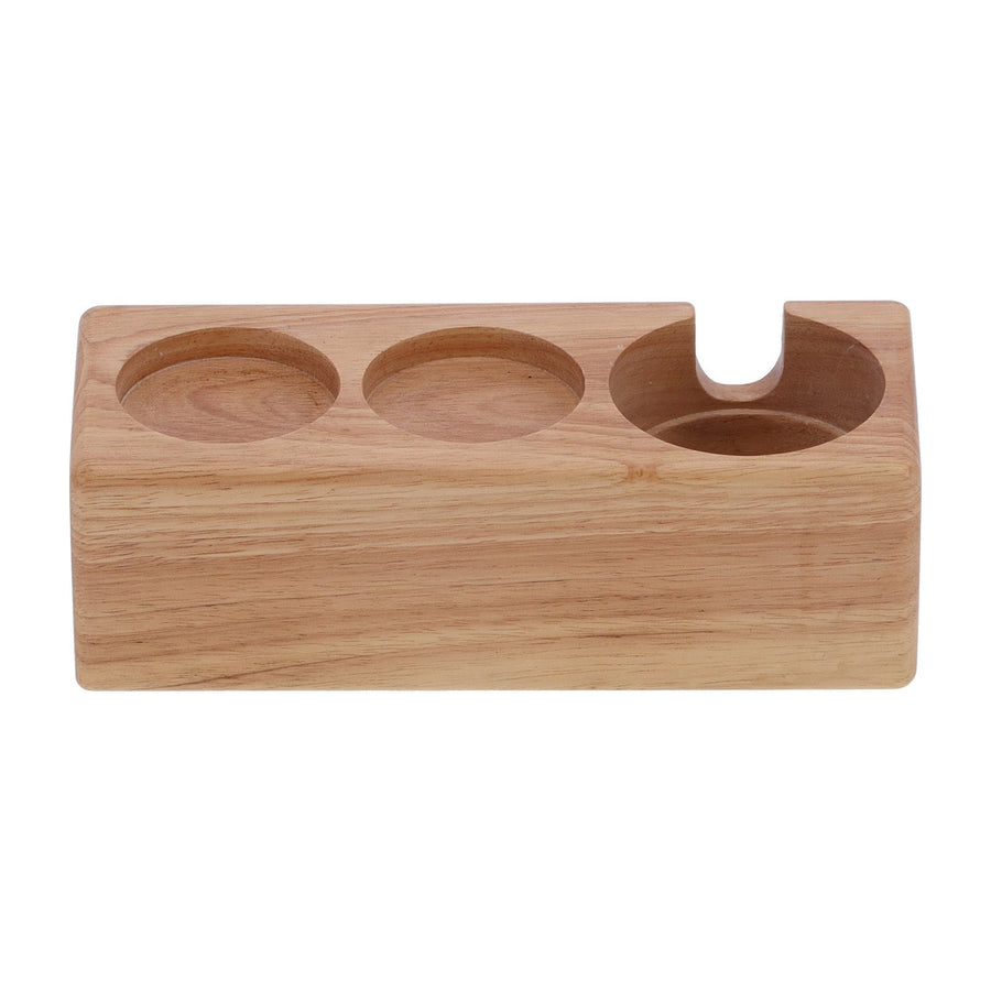 3‑Hole Composite Wood Coffee Handle Holder Rack Base Coffee Tamper Stand for Bar Coffee Shop