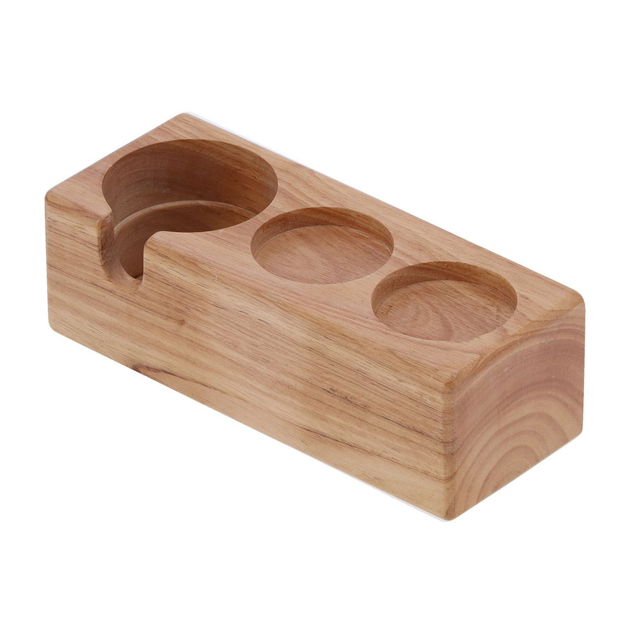 3‑Hole Composite Wood Coffee Handle Holder Rack Base Coffee Tamper Stand for Bar Coffee Shop