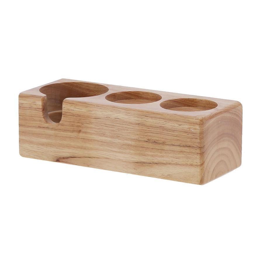 3‑Hole Composite Wood Coffee Handle Holder Rack Base Coffee Tamper Stand for Bar Coffee Shop