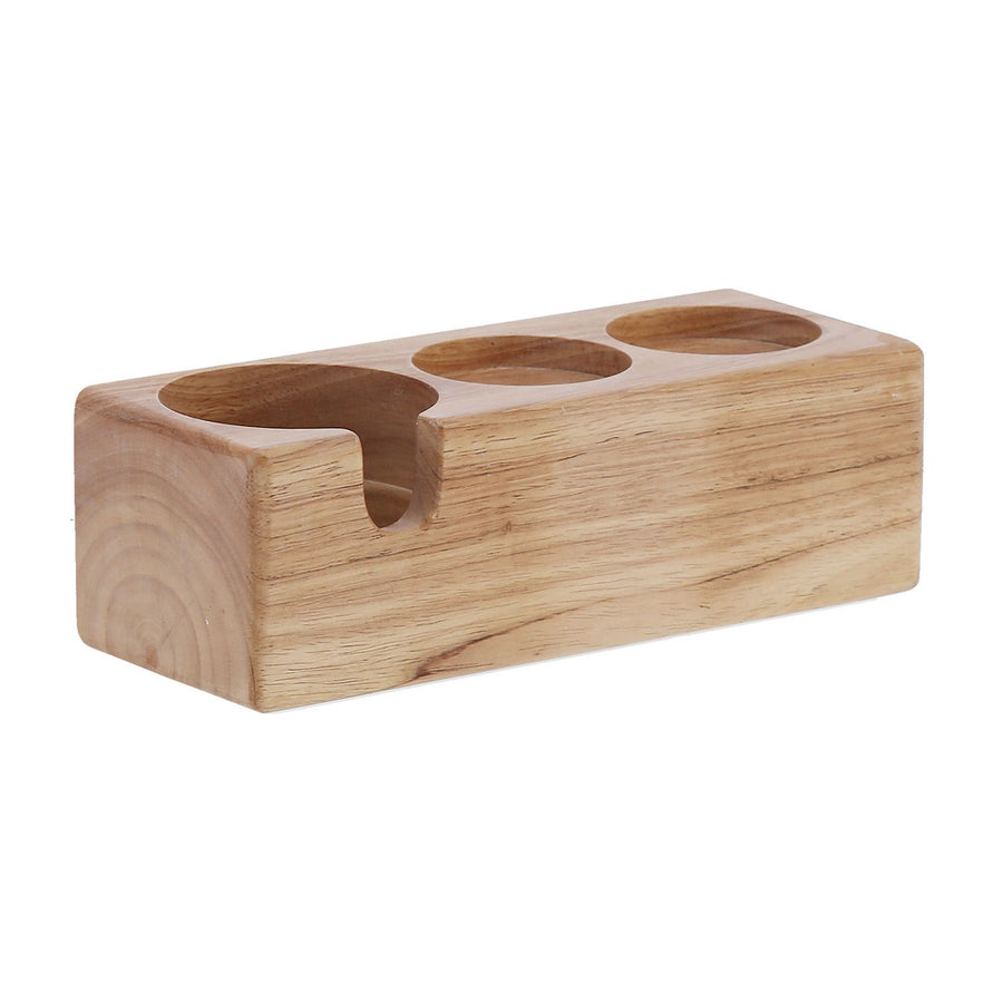 3‑Hole Composite Wood Coffee Handle Holder Rack Base Coffee Tamper Stand for Bar Coffee Shop