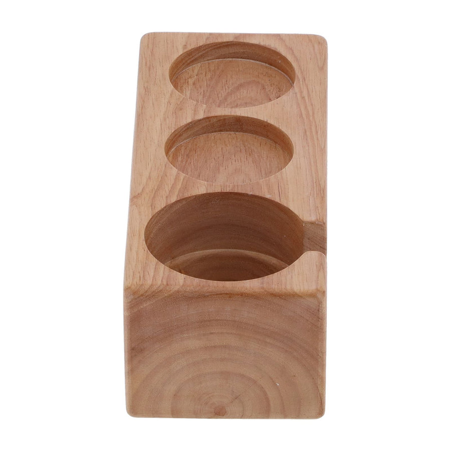 3‑Hole Composite Wood Coffee Handle Holder Rack Base Coffee Tamper Stand for Bar Coffee Shop