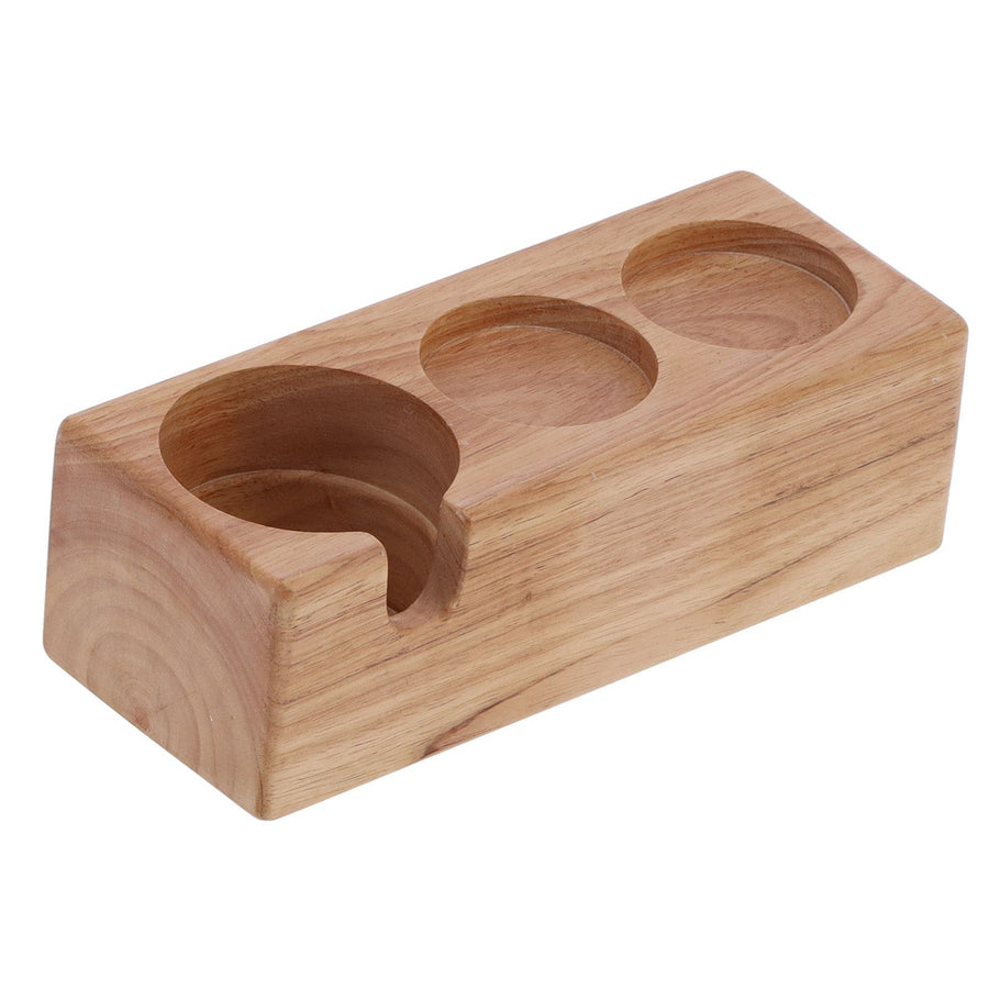 3‑Hole Composite Wood Coffee Handle Holder Rack Base Coffee Tamper Stand for Bar Coffee Shop