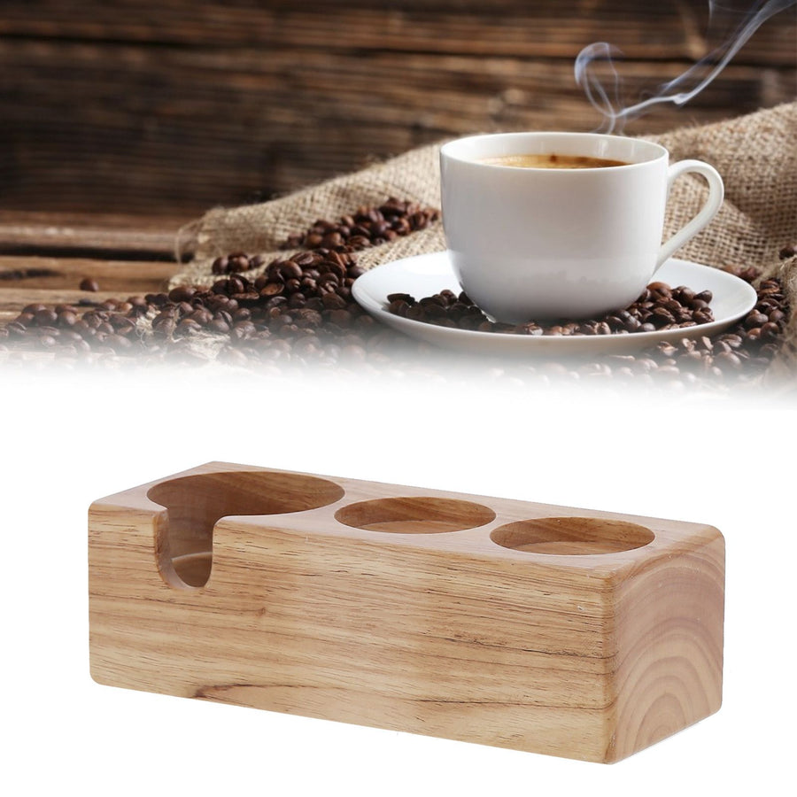 3‑Hole Composite Wood Coffee Handle Holder Rack Base Coffee Tamper Stand for Bar Coffee Shop
