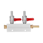 2 Way Gas Distribution CO2 Distributor Manifold With 5/16 Inch Beer Integrated Check Valves