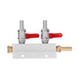 2 Way Gas Distribution CO2 Distributor Manifold With 5/16 Inch Beer Integrated Check Valves