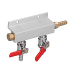 2 Way Gas Distribution CO2 Distributor Manifold With 5/16 Inch Beer Integrated Check Valves