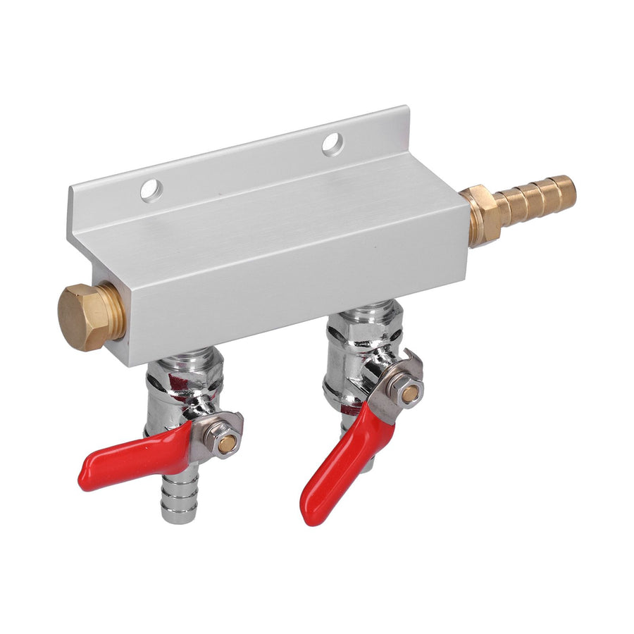 2 Way Gas Distribution CO2 Distributor Manifold With 5/16 Inch Beer Integrated Check Valves