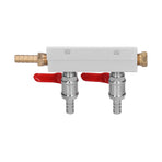 2 Way Gas Distribution CO2 Distributor Manifold With 5/16 Inch Beer Integrated Check Valves
