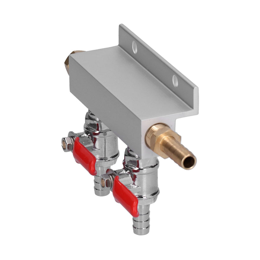 2 Way Gas Distribution CO2 Distributor Manifold With 5/16 Inch Beer Integrated Check Valves