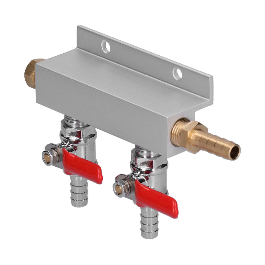 2 Way Gas Distribution CO2 Distributor Manifold With 5/16 Inch Beer Integrated Check Valves