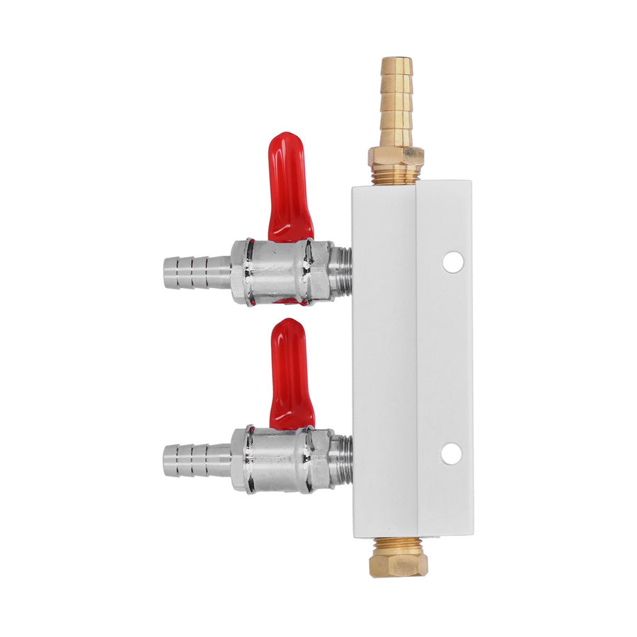2 Way Gas Distribution CO2 Distributor Manifold With 5/16 Inch Beer Integrated Check Valves