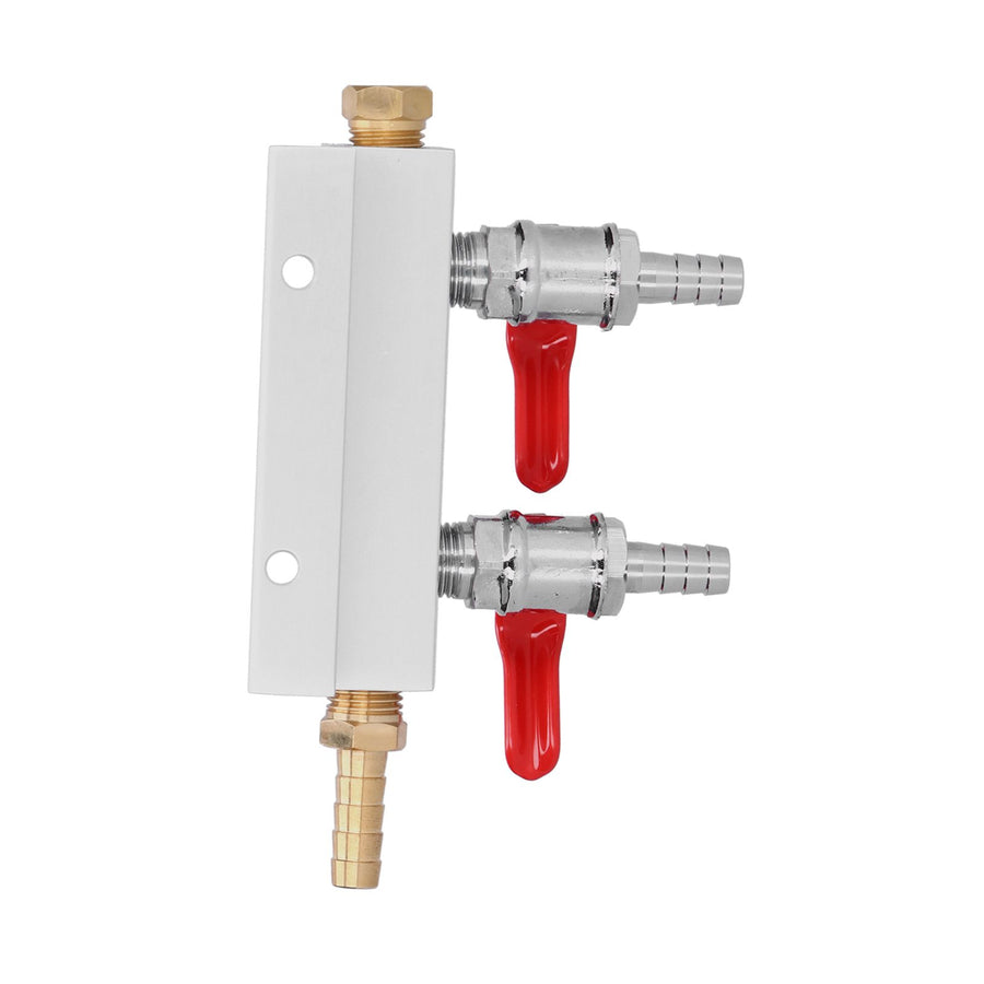 2 Way Gas Distribution CO2 Distributor Manifold With 5/16 Inch Beer Integrated Check Valves