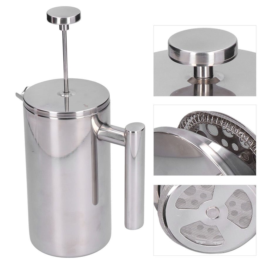 Stainless Steel Coffee Maker Portable Manual Coffee Pot Kettle Cup for Home Office800ml