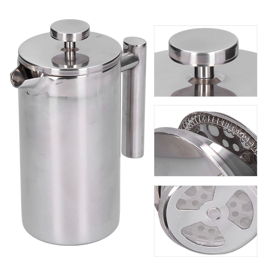 Stainless Steel Coffee Maker Portable Manual Coffee Pot Kettle Cup for Home Office800ml